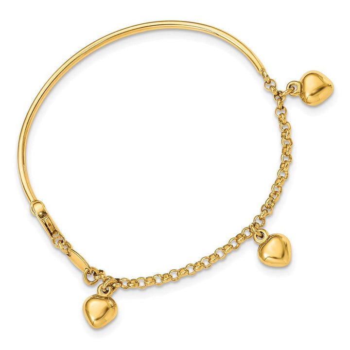 14k Polished Dangle Heart Baby Bracelet - Saki Diamonds, LLC.