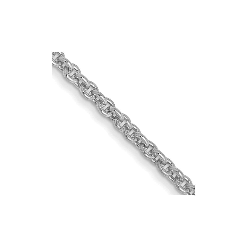 14k WG 1.4mm Round Open Link Cable Chain - Saki Diamonds, LLC.