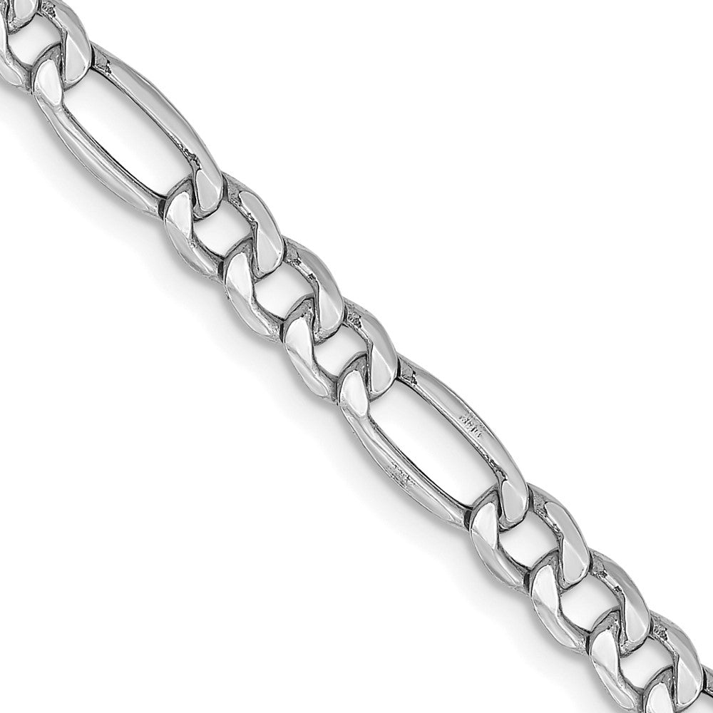 14k WG 4.4mm Semi-Solid Figaro Chain - Saki Diamonds, LLC.