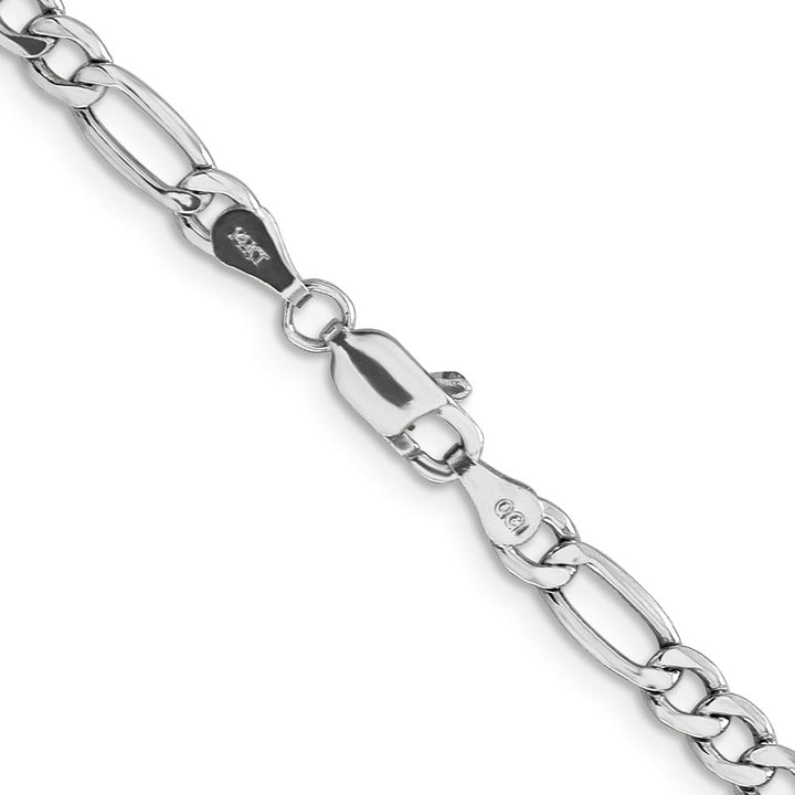 14k WG 4.4mm Semi-Solid Figaro Chain - Saki Diamonds, LLC.