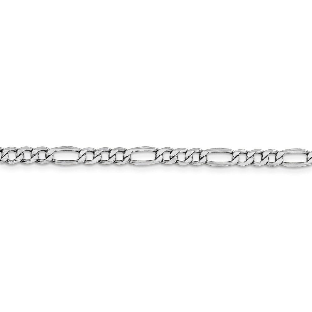 14k WG 4.4mm Semi-Solid Figaro Chain - Saki Diamonds, LLC.