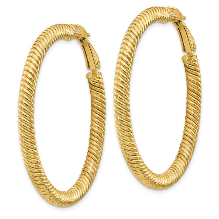 14k Twisted Round Hoop Earrings