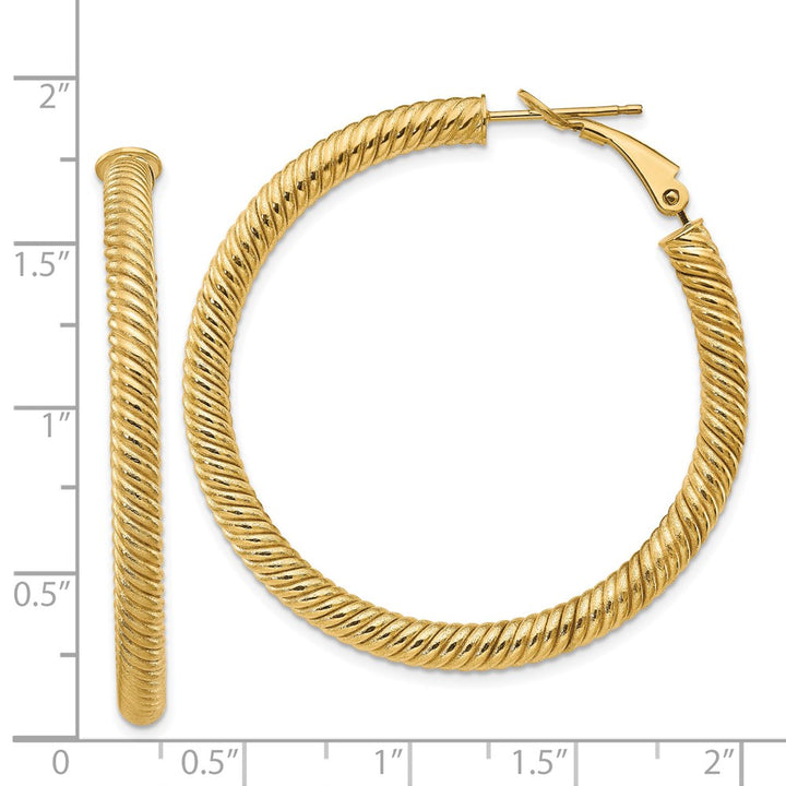 14k Twisted Round Hoop Earrings