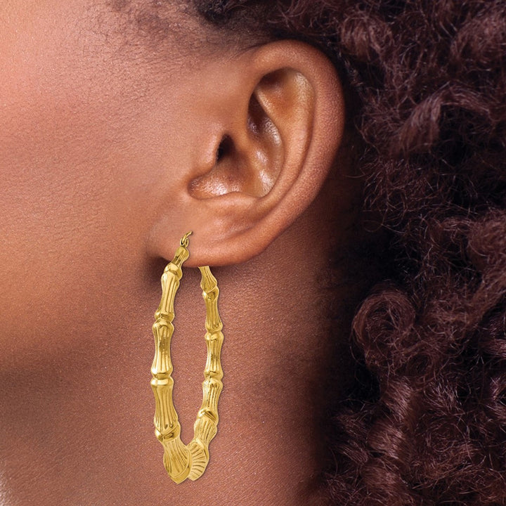 14k Bamboo Hoop Earrings