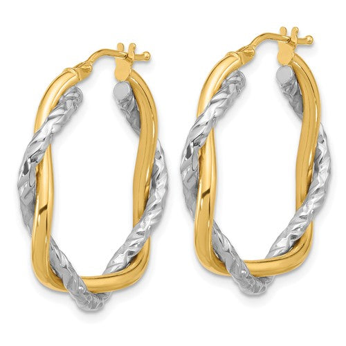 14K Twisted Hoop Earrings