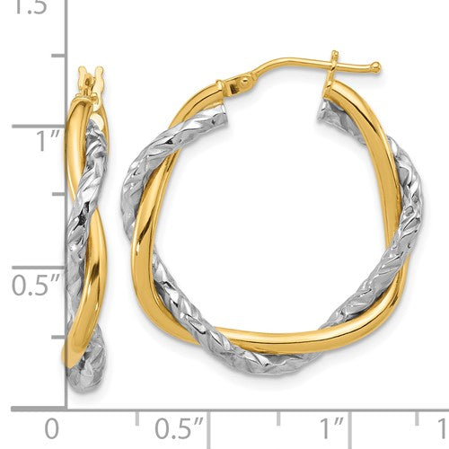 14K Twisted Hoop Earrings