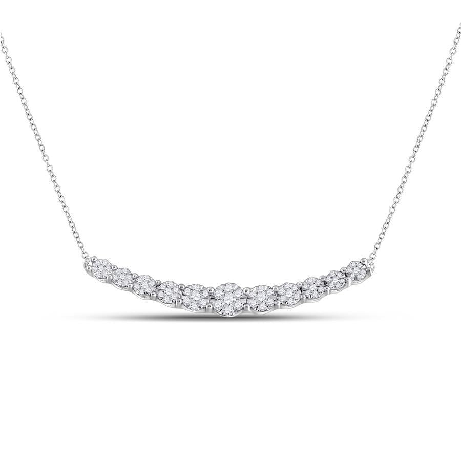 Diamond Curved Bar Necklace - Saki Diamonds, LLC.