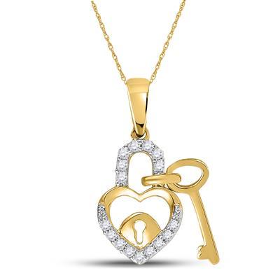 Diamond Heart Lock Necklace - Saki Diamonds, LLC.