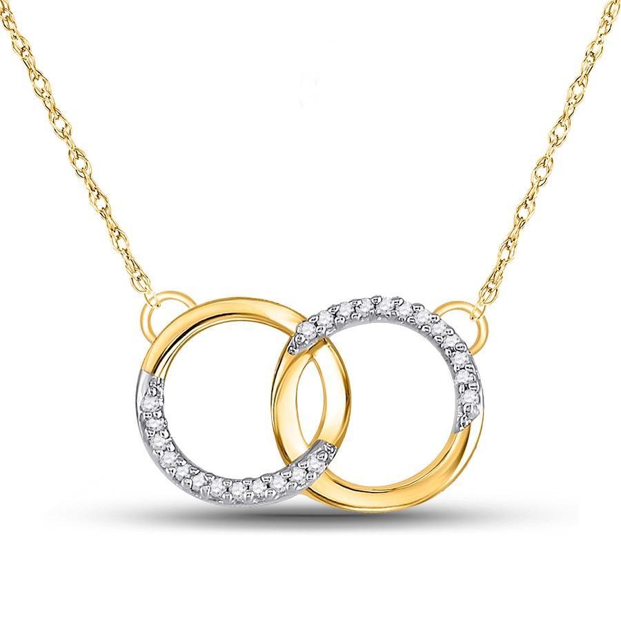 Diamond Interlocking Double Circle Pendant Necklace - Saki Diamonds, LLC.