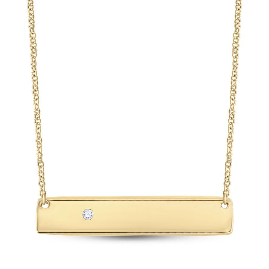 Diamond Rectangle Bar Necklace - Saki Diamonds, LLC.