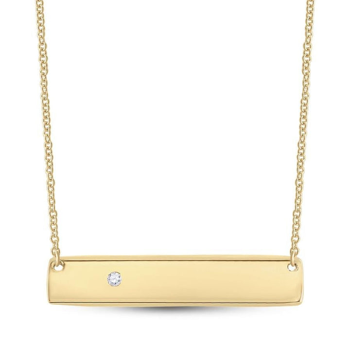 Diamond Rectangle Bar Necklace - Saki Diamonds, LLC.