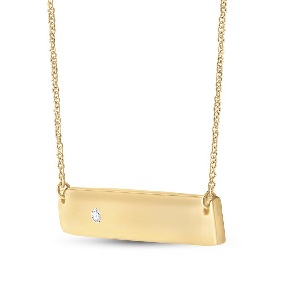 Diamond Rectangle Bar Necklace - Saki Diamonds, LLC.