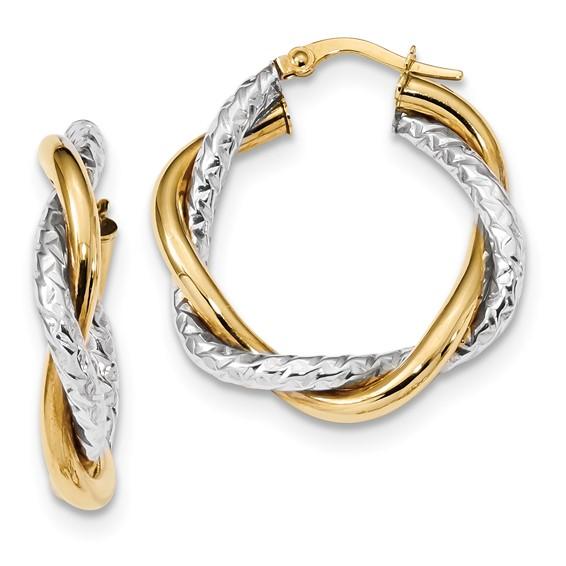 Twisted Hoop Earrings - Saki Diamonds, LLC.