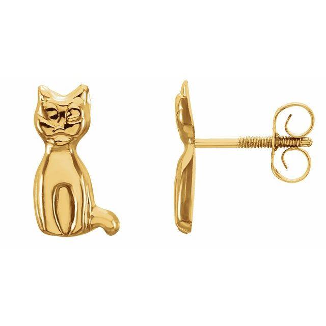 Youth Cat Earrings - Saki Diamonds, LLC.