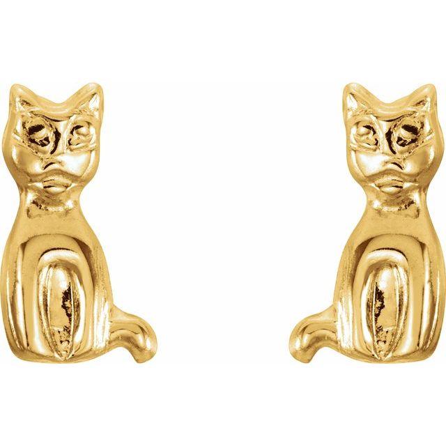 Youth Cat Earrings - Saki Diamonds, LLC.