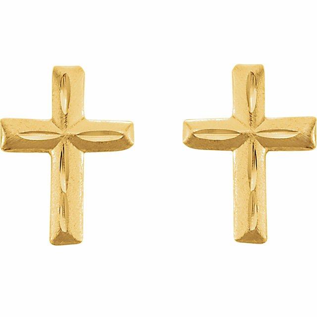 Youth Cross Earrings - Saki Diamonds, LLC.