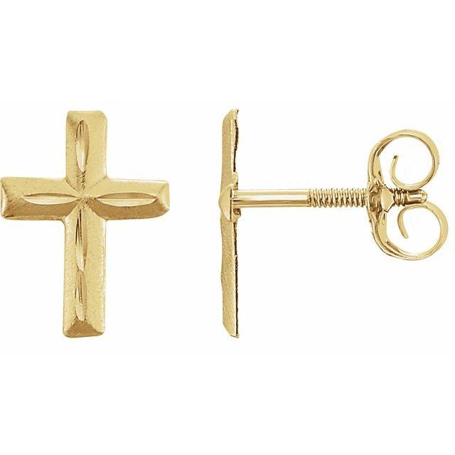 Youth Cross Earrings - Saki Diamonds, LLC.